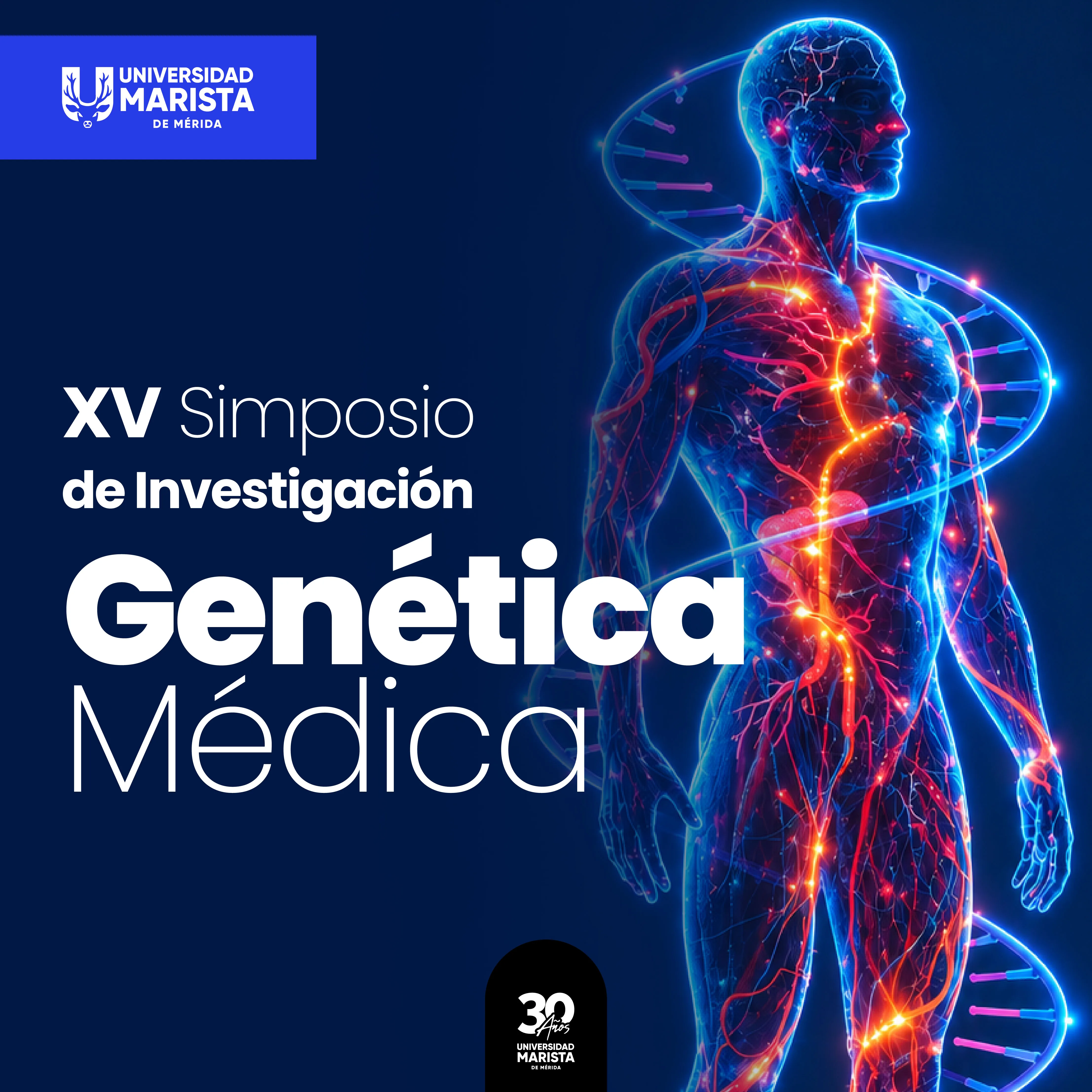 Póster oficial del Simposio de Investigación en Genética Médica